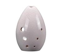 Ocarina 8 Hole F Tone Crack Clay Professional Performance Beginner Ceramic Ocarina Portable Handheld Flute Instrument(White)