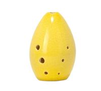 Ocarina 8 Hole F Tone Crack Clay Professional Performance Beginner Ceramic Ocarina Portable Handheld Flute Instrument(Yellow)