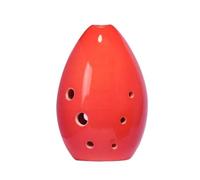 Ocarina 8 Hole F Tone Crack Clay Professional Performance Beginner Ceramic Ocarina Portable Handheld Flute Instrument(Red)