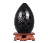ocarina 8 Hole Pear-shaped Black Pottery Student Beginner's Introduction To Playing The Musical Instrument (Color : F key 02)