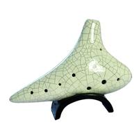 Ocarina 9-hole Ocarina AC-tuned Alto C-tuned Beginner Professional Ceramic White Ice Crack