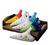 Ocarina 9hole Ocarina AC Pinky Hole Beginner Portable Musical Instrument(Green crack)