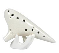 Ocarina Beginner 12-hole Alto C-tuned Ocarina Professional Beginner Ice Crack Texture National Musical Instrument(White)