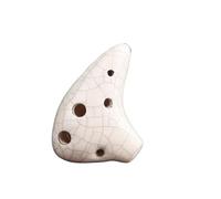 Ocarina Beginner Instrument 6 hole high pitched D key beginner ocarina(White)