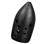 ocarina Black 10 Holes Double-Cavity Pottery Ocarina F/G Note Professional Advanced Chinese Musical Instrument (Color : F)