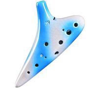 Ocarina， Blue And White Gradient Cracked 12-hole Alto C Clay Ocarina, Adult Beginners Play A Submarine-shaped Instrument