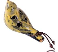 Ocarina Ceramic for Beginners Portable Instrument C Durable with Uniform and Rich Retro Pattern Ocarina for Easy Practice