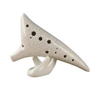 Ocarina Ceramic Instrument 12 Hole Alto C Key Ocarina 12AC Beginner Teaching Performance(White)