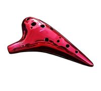Ocarina Ceramic Instrument 12 Hole Alto C Key Ocarina Professional For Beginners(Red)