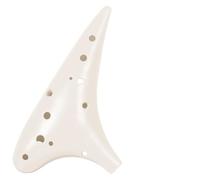 Ocarina Ceramic Instrument 12 hole ocarina alto AC tuning entry-level beginner playing professional instrument(White)