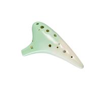 Ocarina Ceramic Instrument Ocarina 12 Hole AC Tune Beginner Professional Performance Instrument With Twelve Alto C(Cyan)