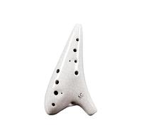 Ocarina Ceramic Instrument Ocarina 12 hole Alto C Key AC Beginner Instrument Professional(White)