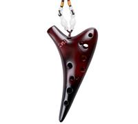 Ocarina Ceramic Instrument Ocarina 12 Hole Alto C Key Beginner Professional Playing Instrument(Brown)