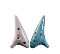 Ocarina Ceramic Instrument Ocarina 12 Hole Alto C Key Beginner Teaching To Play(Cyan)