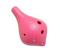 Ocarina Ceramic Instrument Ocarina 6 Hole Long Mouthpiece Alto C Key AC Beginner Practice Instrument(Pink)