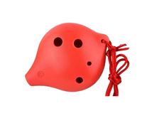 Ocarina Ceramic Instrument Ocarina 6 Hole Treble SC Beginner Practice Professional(Red)