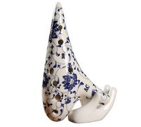 Ocarina Ceramic Ocarina 12 Hole Celadon Flower Pattern Flute Colored Glaze Handmade Tao Music Instrument(AC Tone)