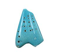 Ocarina Ceramic Ocarina AC Tune Performance Grade 3-Tube Ocarina Instrument Alto AC Tune(Blue)