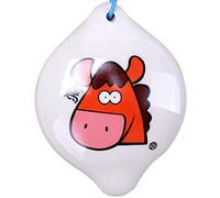 Ocarina， Chinese 12 Zodiac 4-hole SC Ceramic Ocarina, Creative Cartoon Animal Pattern Circular Wind Instrument(White G)