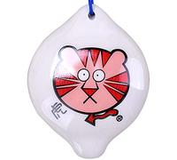 Ocarina， Chinese 12 Zodiac 4-hole SC Ceramic Ocarina, Creative Cartoon Animal Pattern Circular Wind Instrument(White C)