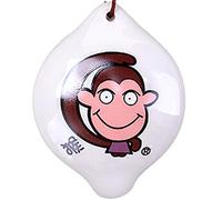 Ocarina， Chinese 12 Zodiac 4-hole SC Ceramic Ocarina, Creative Cartoon Animal Pattern Circular Wind Instrument(White I)