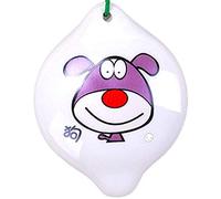 Ocarina， Chinese 12 Zodiac 4-hole SC Ceramic Ocarina, Creative Cartoon Animal Pattern Circular Wind Instrument(White K)