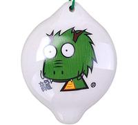 Ocarina， Chinese 12 Zodiac 4-hole SC Ceramic Ocarina, Creative Cartoon Animal Pattern Circular Wind Instrument(White E)