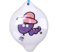 Ocarina， Chinese 12 Zodiac 4-hole SC Ceramic Ocarina, Creative Cartoon Animal Pattern Circular Wind Instrument(White F)