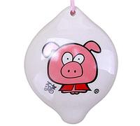 Ocarina， Chinese 12 Zodiac 4-hole SC Ceramic Ocarina, Creative Cartoon Animal Pattern Circular Wind Instrument(White L)