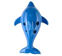 Ocarina， Creative Cartoon Dolphin-shaped Ceramic Ocarina 6 Hole Alto C, Elementary School Students Learn(Blu)