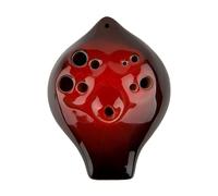 Ocarina Double-tube Six-hole Alto AC-tuned Performance-grade Double-tube 6-hole Professional Musical Instrument Ceramic (Color : Red)