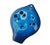 Ocarina Double-tube Six-hole Alto AC-tuned Performance-grade Double-tube 6-hole Professional Musical Instrument Ceramic (Color : Blue)
