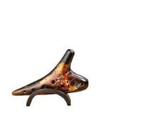 Ocarina Flute 12 Hole Triple Ceramics Ocarina Transverse Flute Decoration Musical Instruments (Color : 01)
