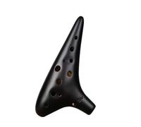 Ocarina Flutes Pendant Triple Ceramic Ocarina Transverse Flute Decoration Professional Music Instrument (Color : Bk)