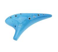 Ocarina Iniciantes 12 Holes Alto ToneC Smoked Burn Ceramic Ocarina Beginners With Song Book Neck Cord Carry Bag(Sky Blue)