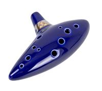 Ocarina Iniciantes 12 Tones Alto C Ceramic Ocarina Musical Instrument With Song Book Neck String Neck Cord Carry Bag(Dark Blue)