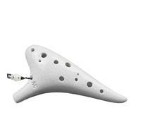 Ocarina Instrument 12-hole Beginner Alto C-tune Ocarina Professional Performance AC-tune Crackle Glaze Ocarina(White)