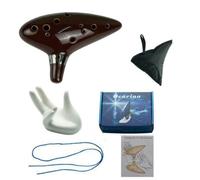 Ocarina Instrument, 12 Holes, 3 Colors - Red, Blue, Brown, with Song Book, Gift for Zelda Fans (Brown)
