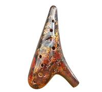 ocarina instrument 12 Holes Professional Ocarina Alto C Handmade Smoked Ceramic Ocarinas Flute Beginner Music Practice Gifts (Color : 1)