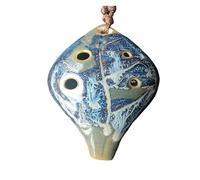 ocarina instrument 1pc Chinese Style Ocarina Six-hole Handmade Ocarina Instrument Pleasant Sound With Lanyard (Color : Blue)