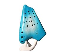 ocarina instrument 3 Tube AC Gradient Purple Blue Ocarinas Music Flute Alto C Key Professional Ocarina Advanced Music Instrument (Color : Blue)