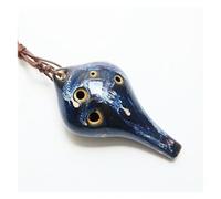 ocarina instrument 4 Colors Ocarina 6 Hole Kiln Change Small Ocarina Alto C Tone Beginner Ocarina Teaching Ceramic Pendant (Color : Blue)