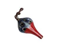 ocarina instrument 4 Colors Ocarina 6 Hole Kiln Change Small Ocarina Alto C Tone Beginner Ocarina Teaching Ceramic Pendant (Color : Crimson blue)