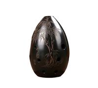 ocarina instrument 8 Hole Pear-shaped Black Pottery Student Beginner's Introduction To Playing The Musical Instrument (Color : F key 012)