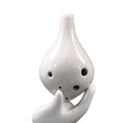 ocarina instrument Cyan White 6-hole Ocarina Alto C Key Ceramic Ocarina 6-hole Ethnic Musical Instrument (Color : 1)
