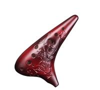 ocarina instrument Fengya Ocarina 12 Hole Alto C Tone Relief Sculpture Ceramics Ocarina Instrument Student Beginner Ocarinas (Color : 1)