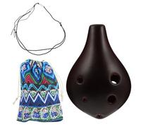 Ocarina Instrument Hole Music C Alto Beginners Mini Blue Ceramic Birthday Gift Sheet Ocarinas Introductory (Color : Coffee Short)