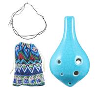 Ocarina Instrument Hole Music C Alto Beginners Mini Blue Ceramic Birthday Gift Sheet Ocarinas Introductory (Color : Blue Short)