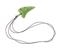 Ocarina Instrument, Mini 6 Holes Alto ToneNecklace Ocarina CeramiBlack Pottery Flute Instrument with Hang Rope 4 Colours Optional Ocarina Flute (Color : Red) (Color : Green)