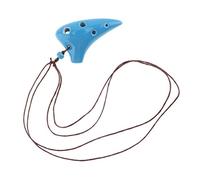 Ocarina Instrument, Mini 6 Holes Alto ToneNecklace Ocarina CeramiBlack Pottery Flute Instrument with Hang Rope 4 Colours Optional Ocarina Flute (Color : Red) (Color : Blue)